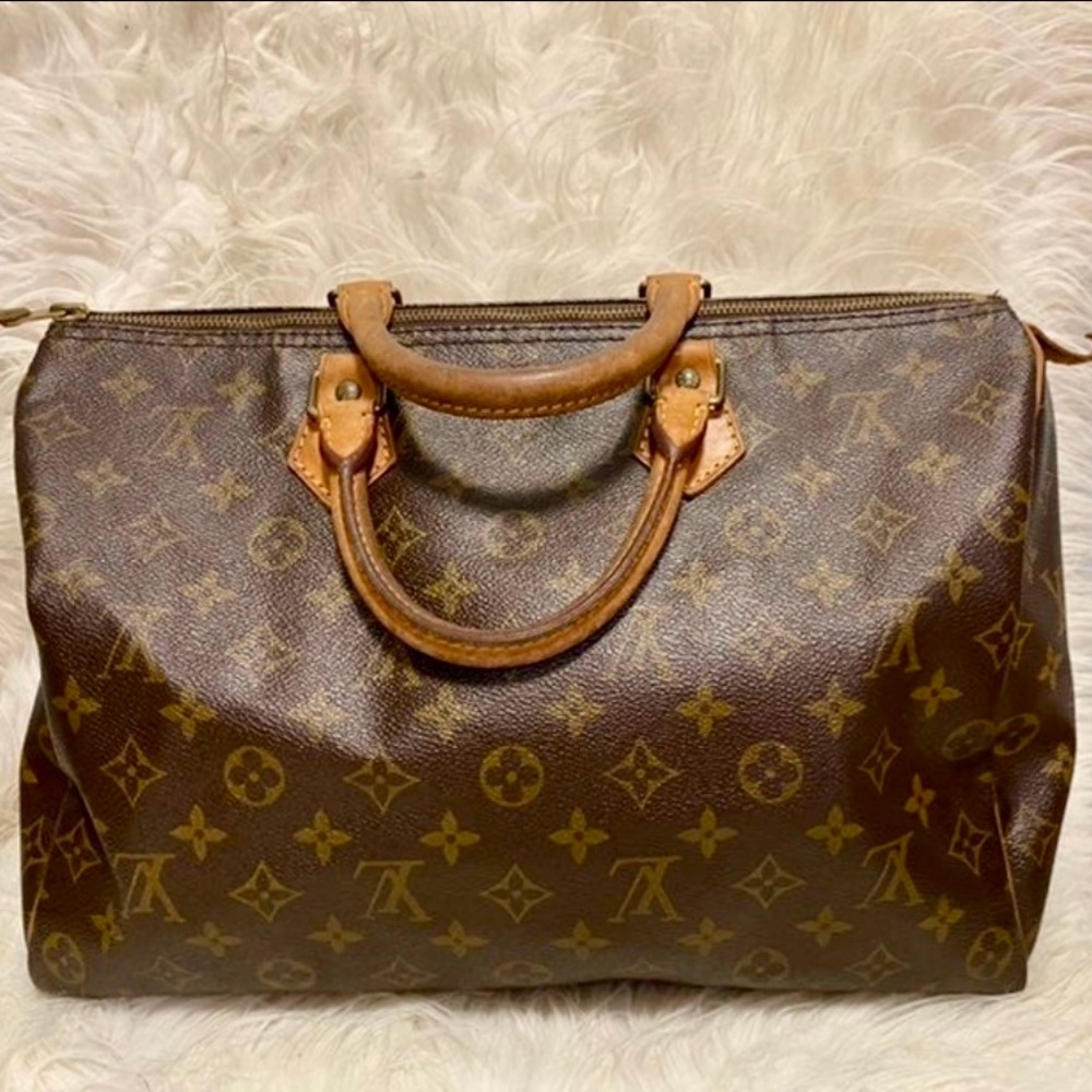 Louis Vuitton Brown Monogram Speedy 35 Handbag